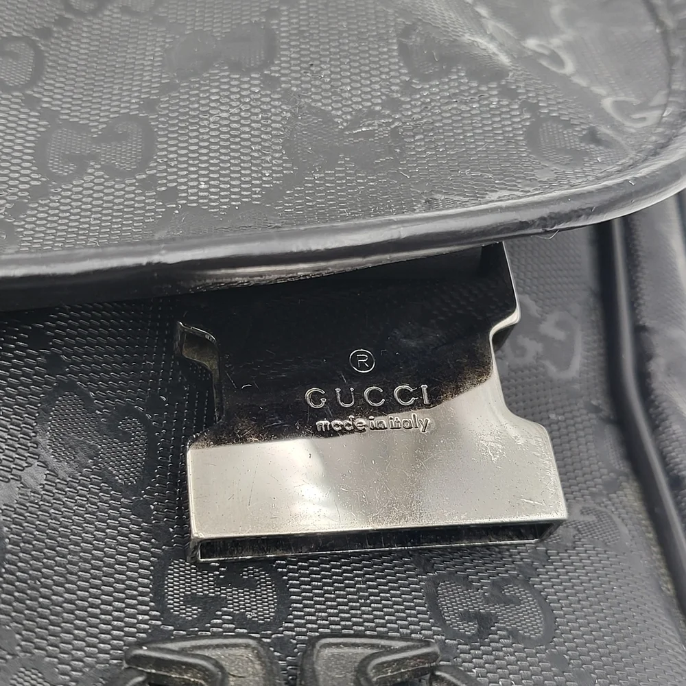 Gucci Imprime Black GG Supreme Canvas Crossbody Unisex Bag... Authentic w/COA...